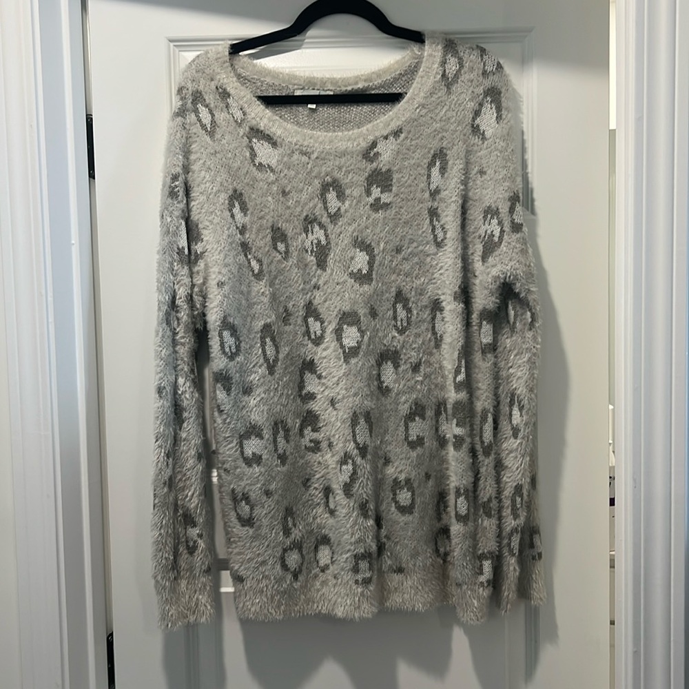 Grace and lace fuzzy sweater
